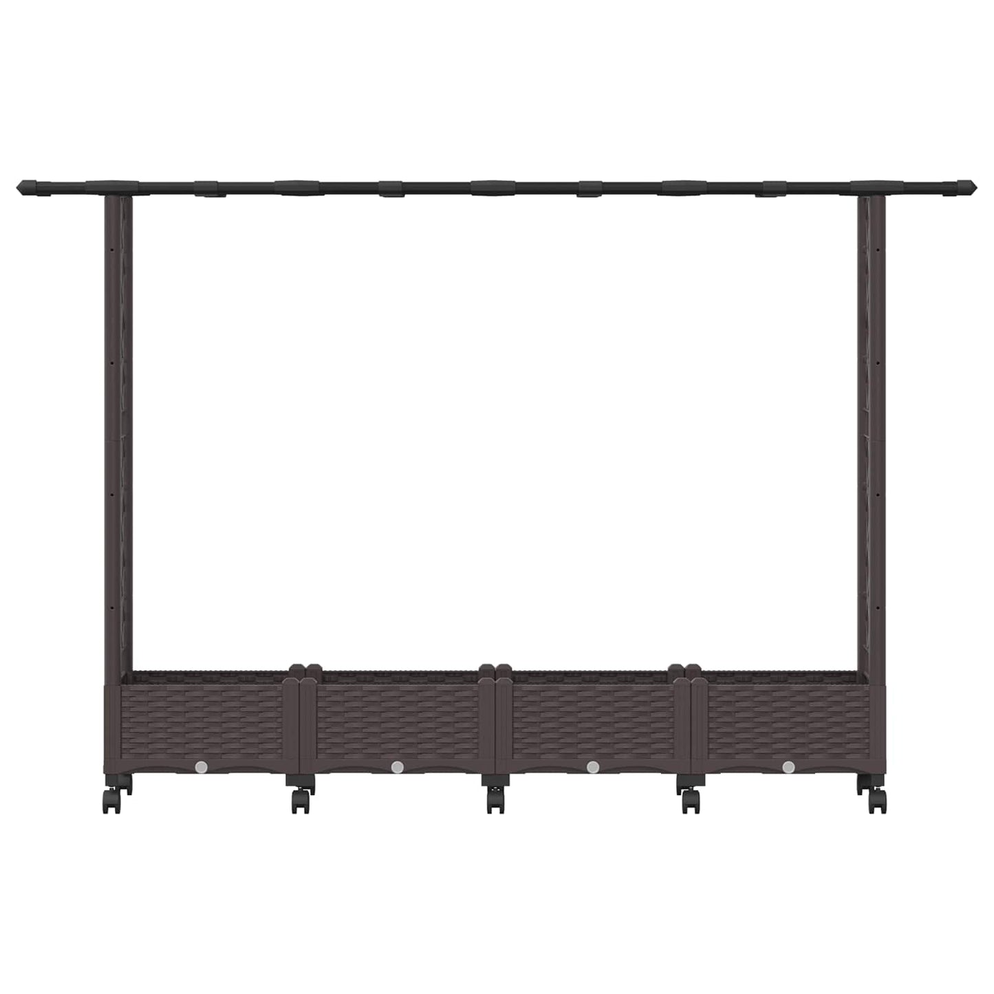 Letto Rialzato con Griglia e Tetto Marrone 203 x 40 x 127 cm PP | homemem39