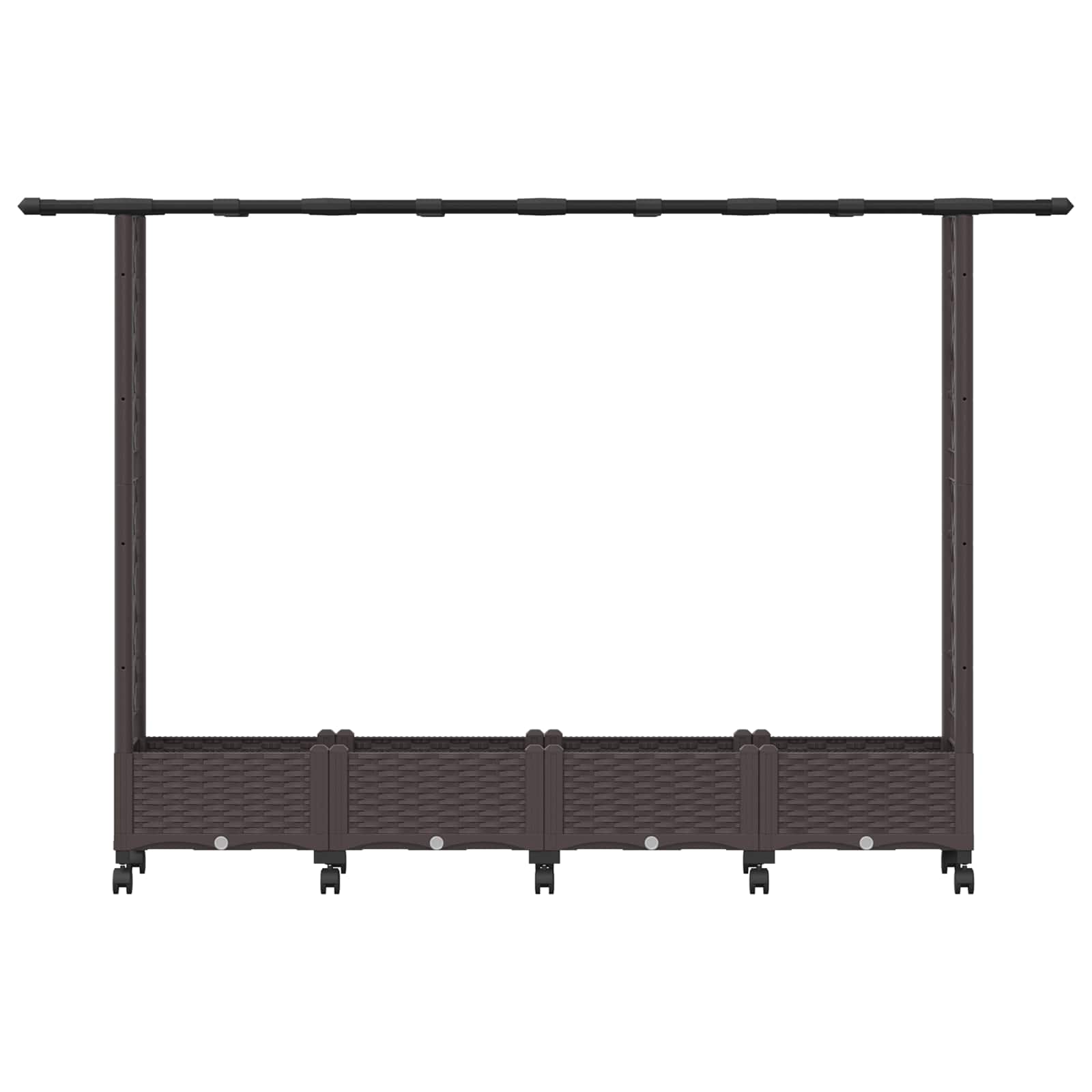 Letto Rialzato con Griglia e Tetto Marrone 203 x 40 x 127 cm PP | homemem39
