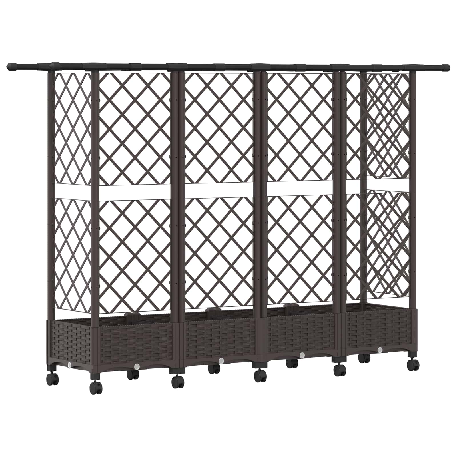 Letto Rialzato con Griglia e Tetto Marrone 202,5 x 40 x 127 cm | homemem39