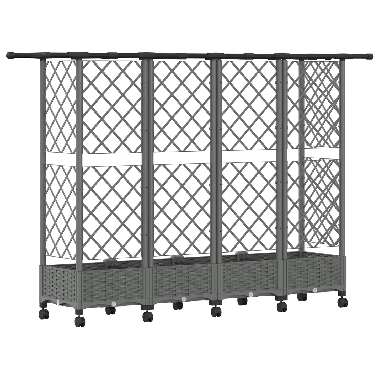 Letto Rialzato con Griglia e Tetto Grigio Chiaro PP | homemem39