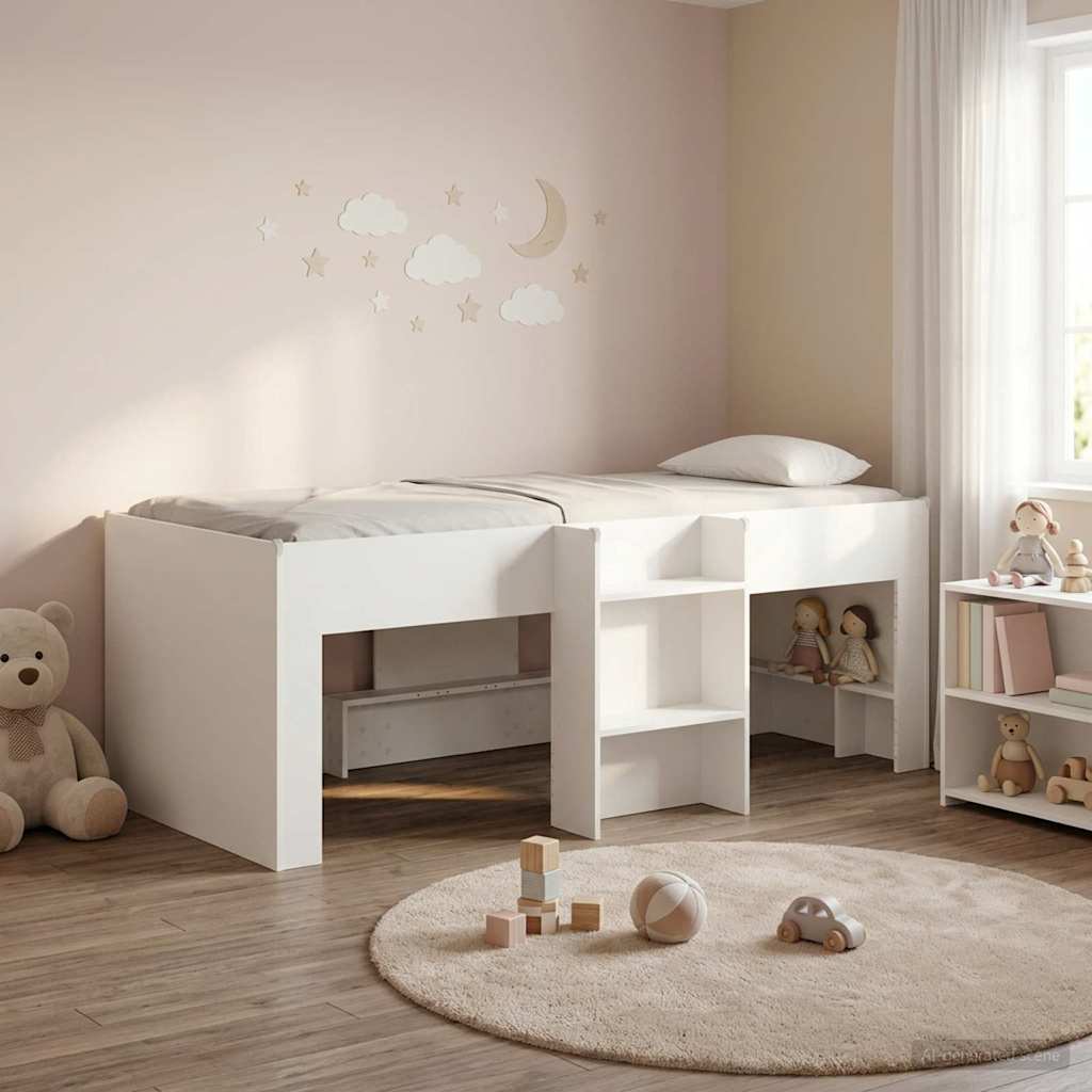 Letto Alto per Bambini Bianco 80 x 200 cm Legno ingegnerizzato | homemem39