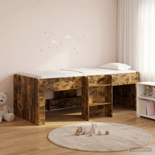Letto Alto per Bambini Rovere Fumo 80 x 200 cm | homemem39