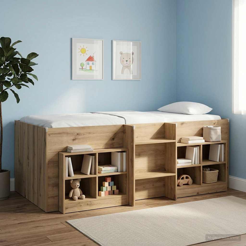 Letto Alto per Bambini Rovere Artigianale 203 x 101,1 x 68,5 cm | homemem39