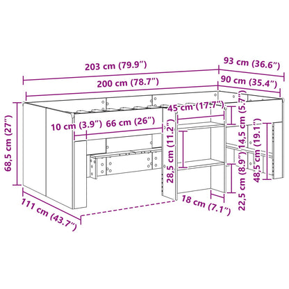 Letto Alto per Bambini Bianco 90 x 200 cm Legno ingegnerizzato | homemem39