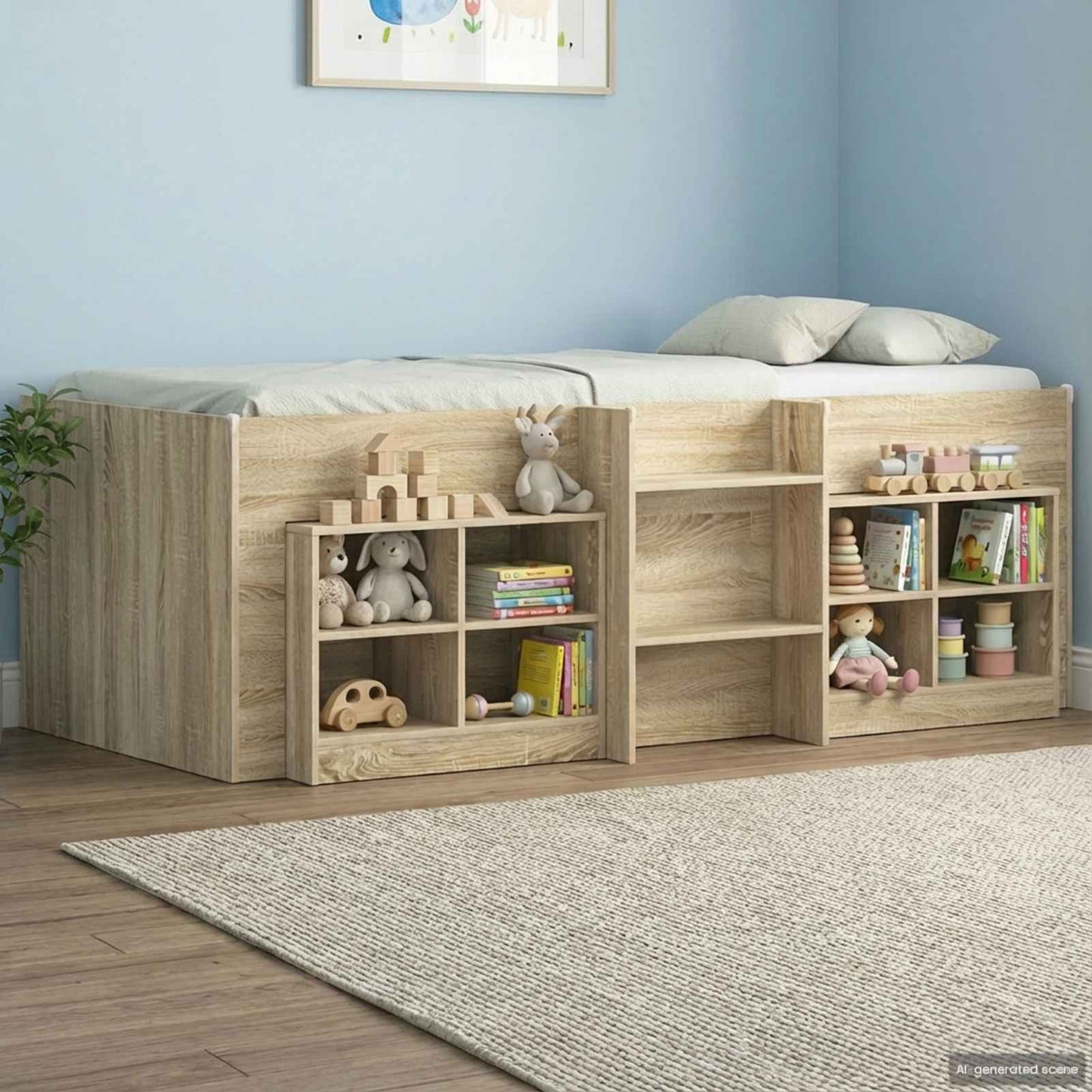 Letto Alto per Bambini Rovere Sonoma 90 x 200 cm | homemem39