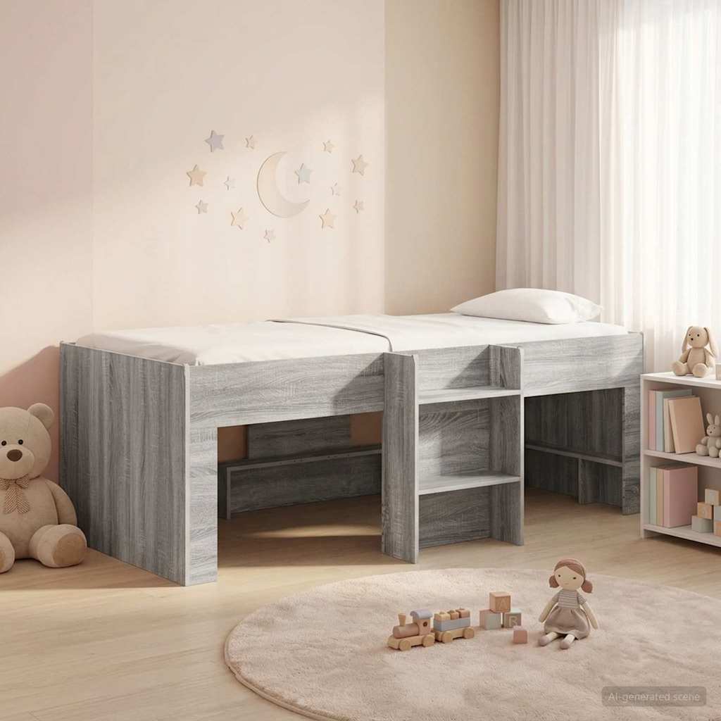Letto Alto per Bambini Sonoma grigio 90 x 200 cm | homemem39