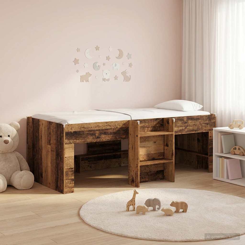 Letto Alto per Bambini Legno antico 90 x 200 cm | homemem39