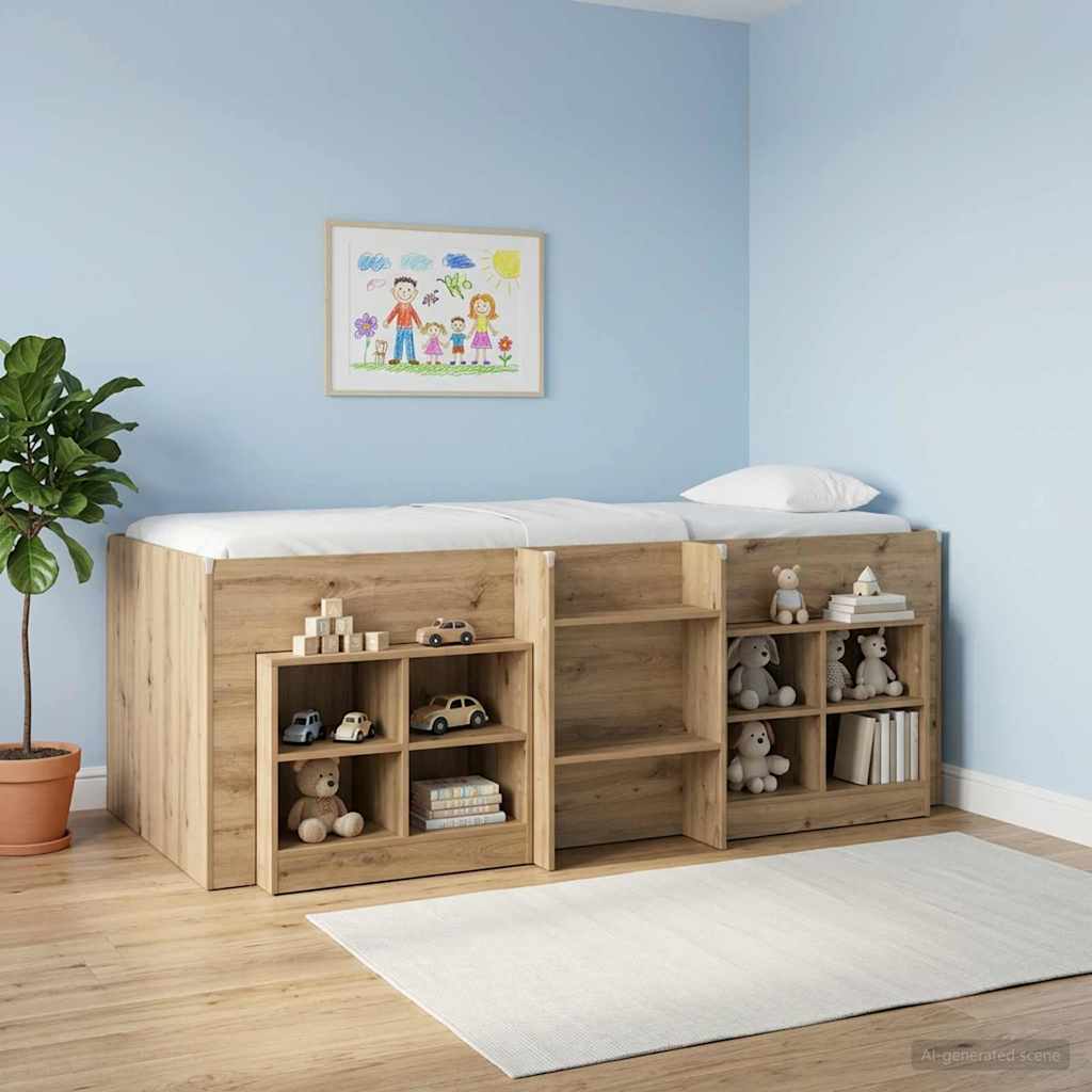 Letto Alto per Bambini Rovere Artigianale 90 x 200 cm | homemem39