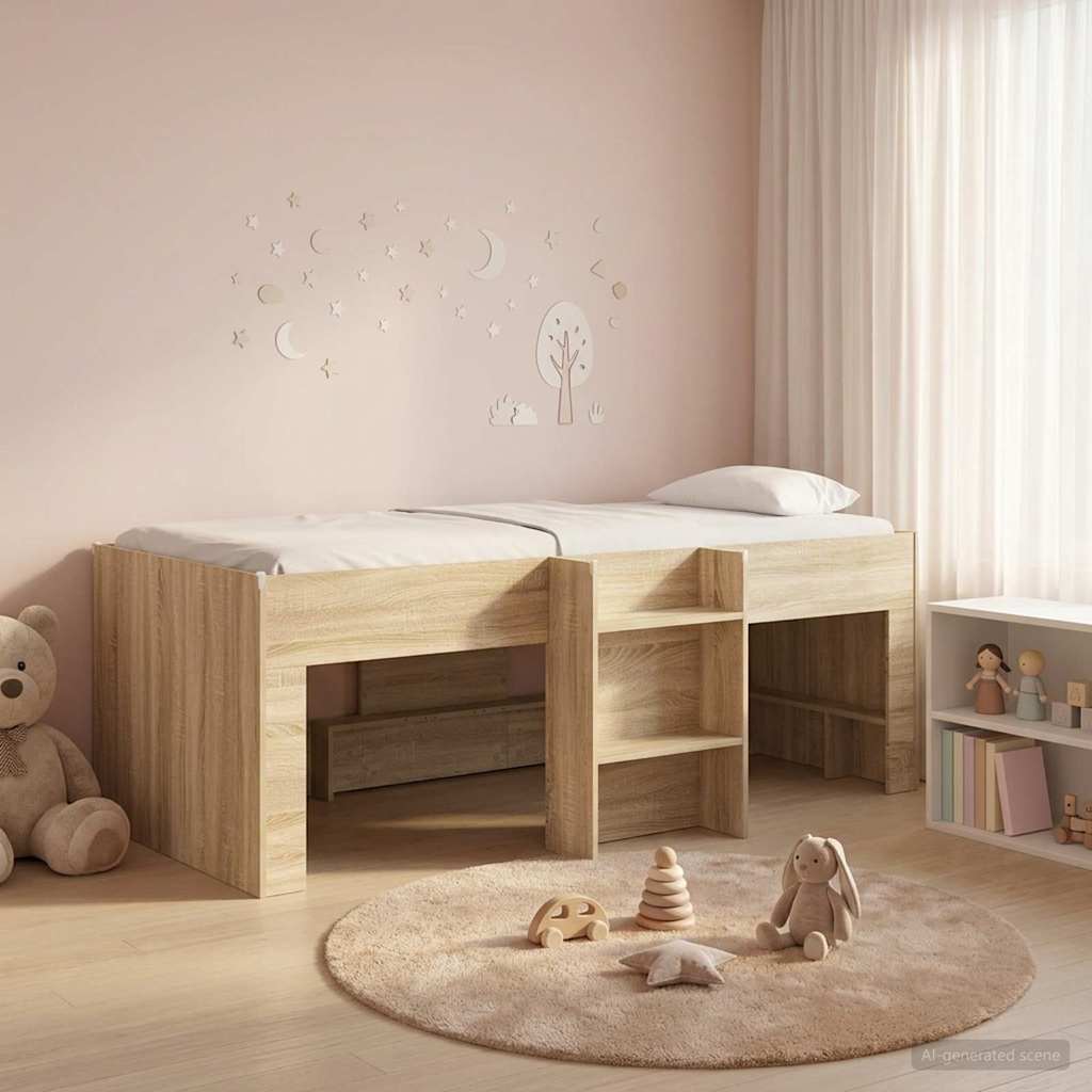 Letto Alto per Bambini Rovere Sonoma 98.5 x 200 cm | homemem39