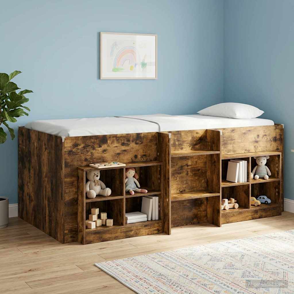 Letto Alto per Bambini Rovere Fumo 98.5 x 200 cm | homemem39