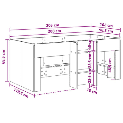 Letto Alto per Bambini Legno antico 98.5 x 200 cm | homemem39