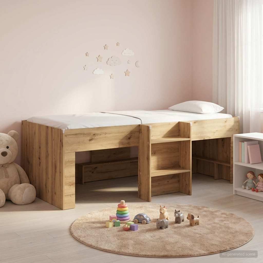 Letto Alto per Bambini Rovere Artigianale 98.5 x 200 cm