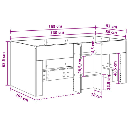 Letto Alto per Bambini Bianco 163 x 101,1 x 68,5 cm | homemem39