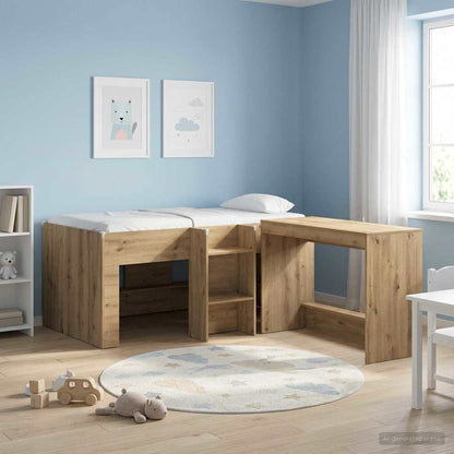 Letto Alto per Bambini Rovere Artigianale 163 x 101,1 x 68,5 cm | homemem39