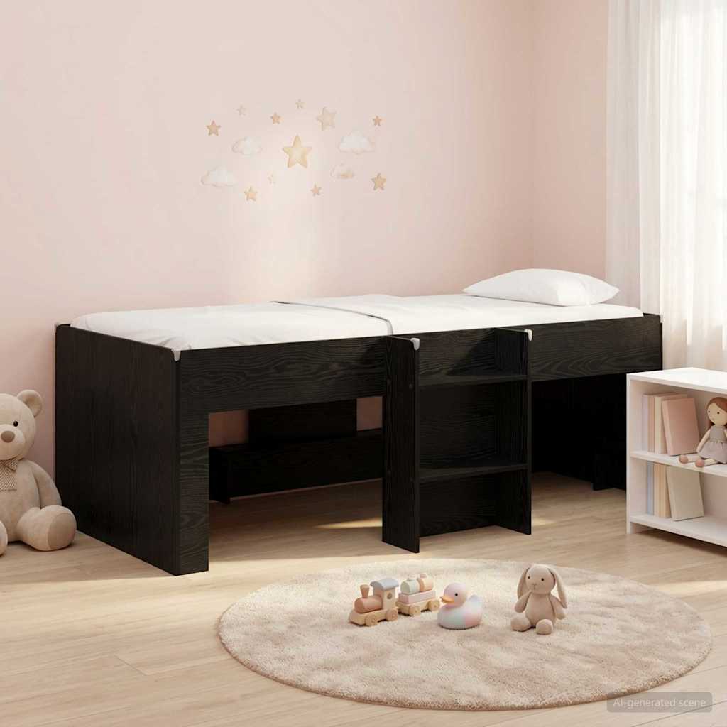 Letto Alto per Bambini Rovere Nero 90 x 190 cm | homemem39