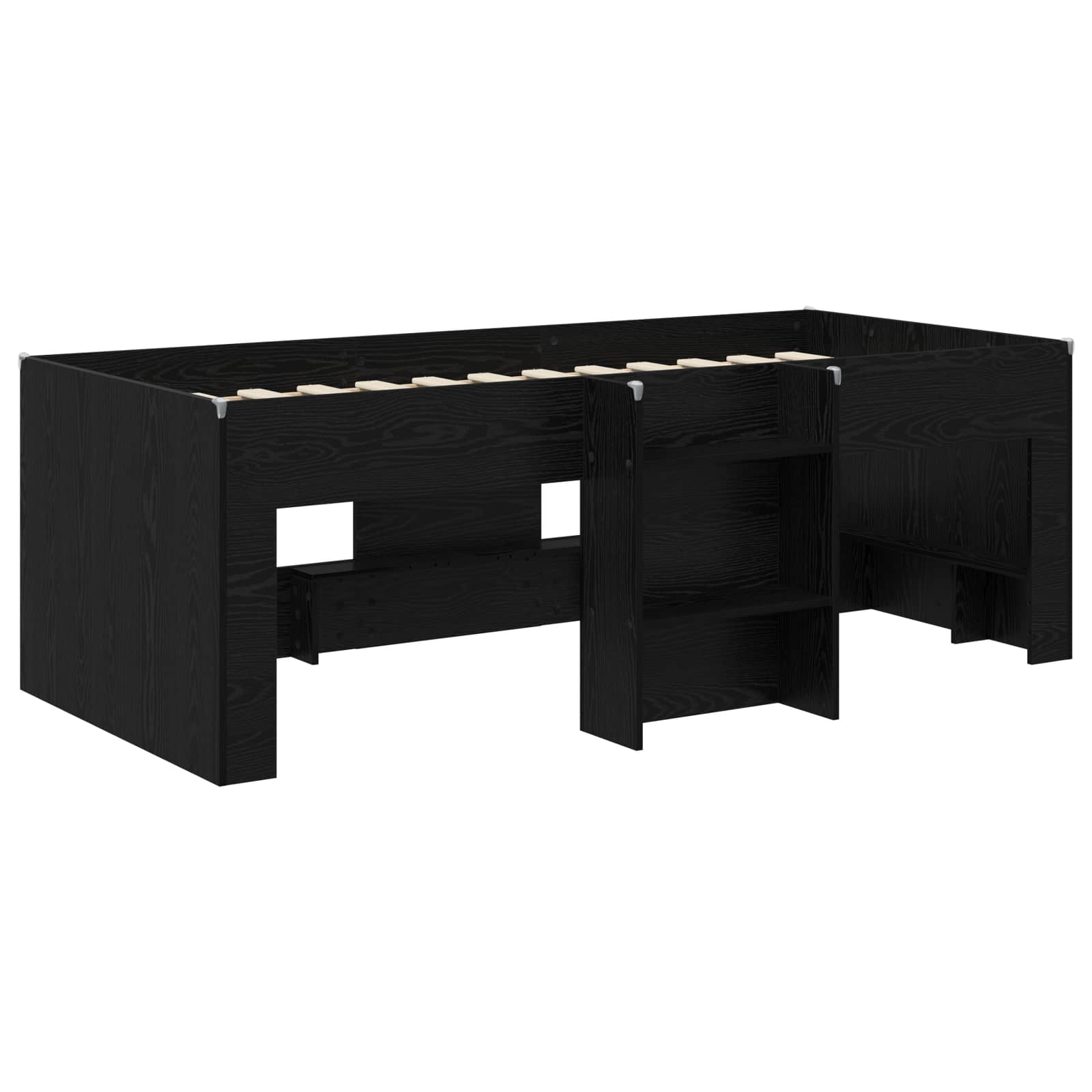 Letto Alto per Bambini Rovere Nero 90 x 190 cm | homemem39