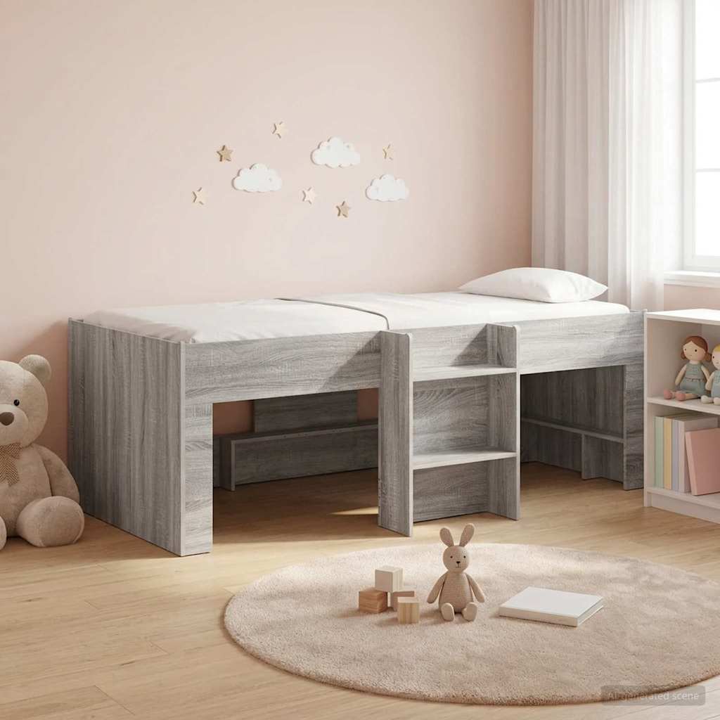 Letto Alto per Bambini Sonoma grigio 90 x 190 cm | homemem39