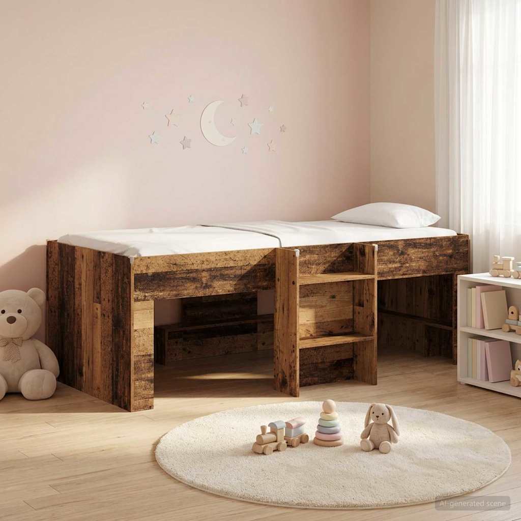 Letto Alto per Bambini Legno antico 90 x 190 cm | homemem39