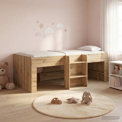 Letto Alto per Bambini Rovere Artigianale 90 x 190 cm | homemem39