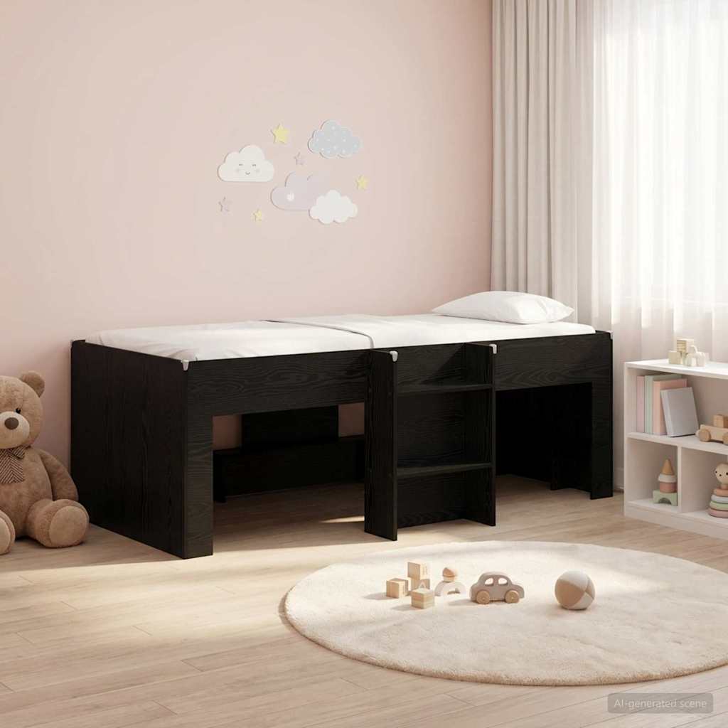 Letto Alto per Bambini Rovere Nero 193 x 96,1 x 68,5 cm | homemem39