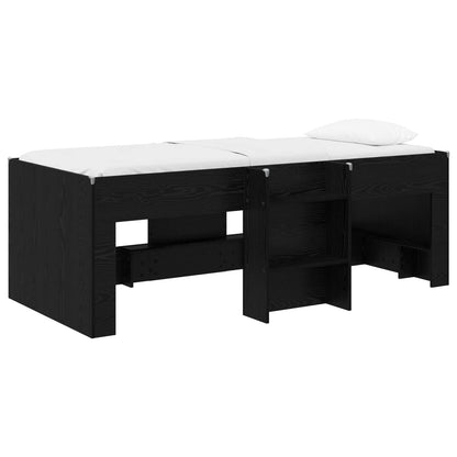 Letto Alto per Bambini Rovere Nero 193 x 96,1 x 68,5 cm | homemem39