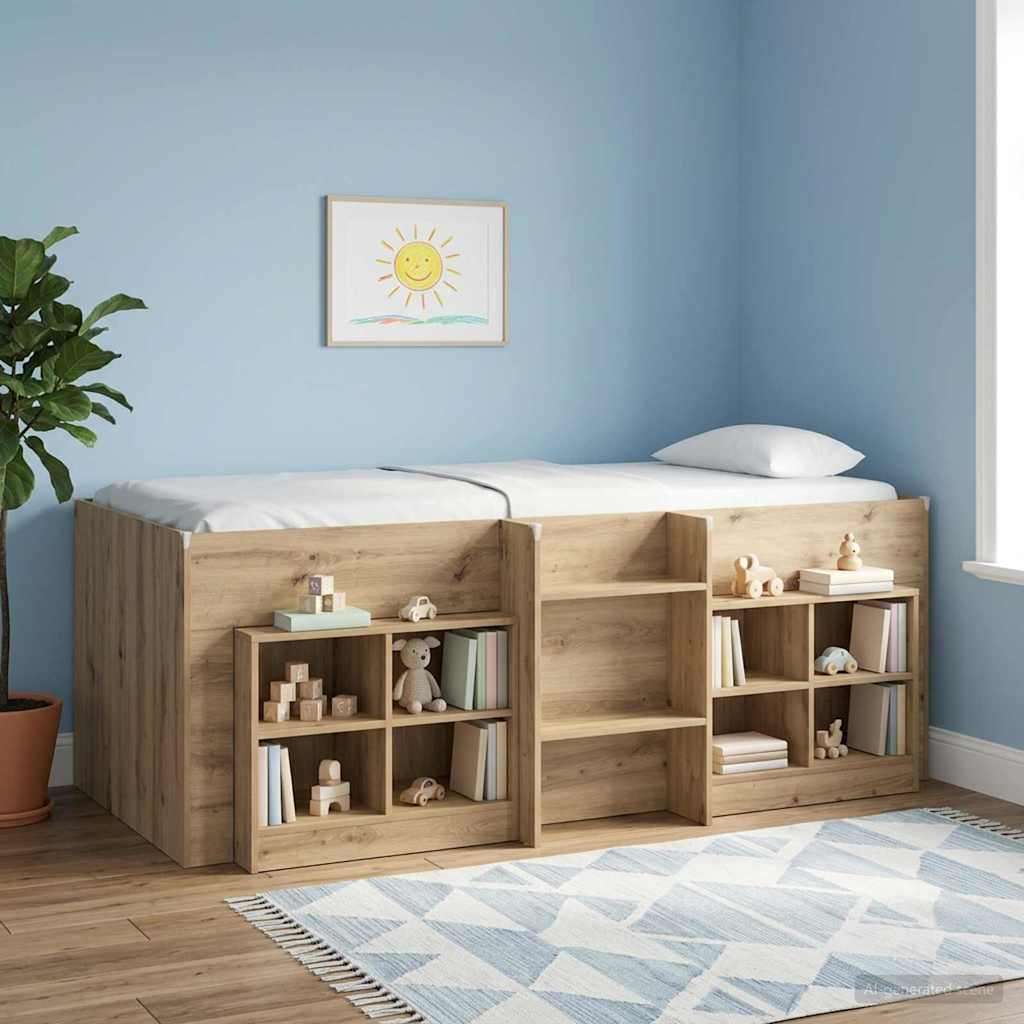 Letto Alto per Bambini Rovere Artigianale 193 x 96,1 x 68,5 cm | homemem39