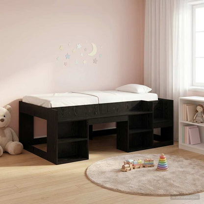 Telaio del letto con storage Rovere Nero 80 x 200 cm | homemem39