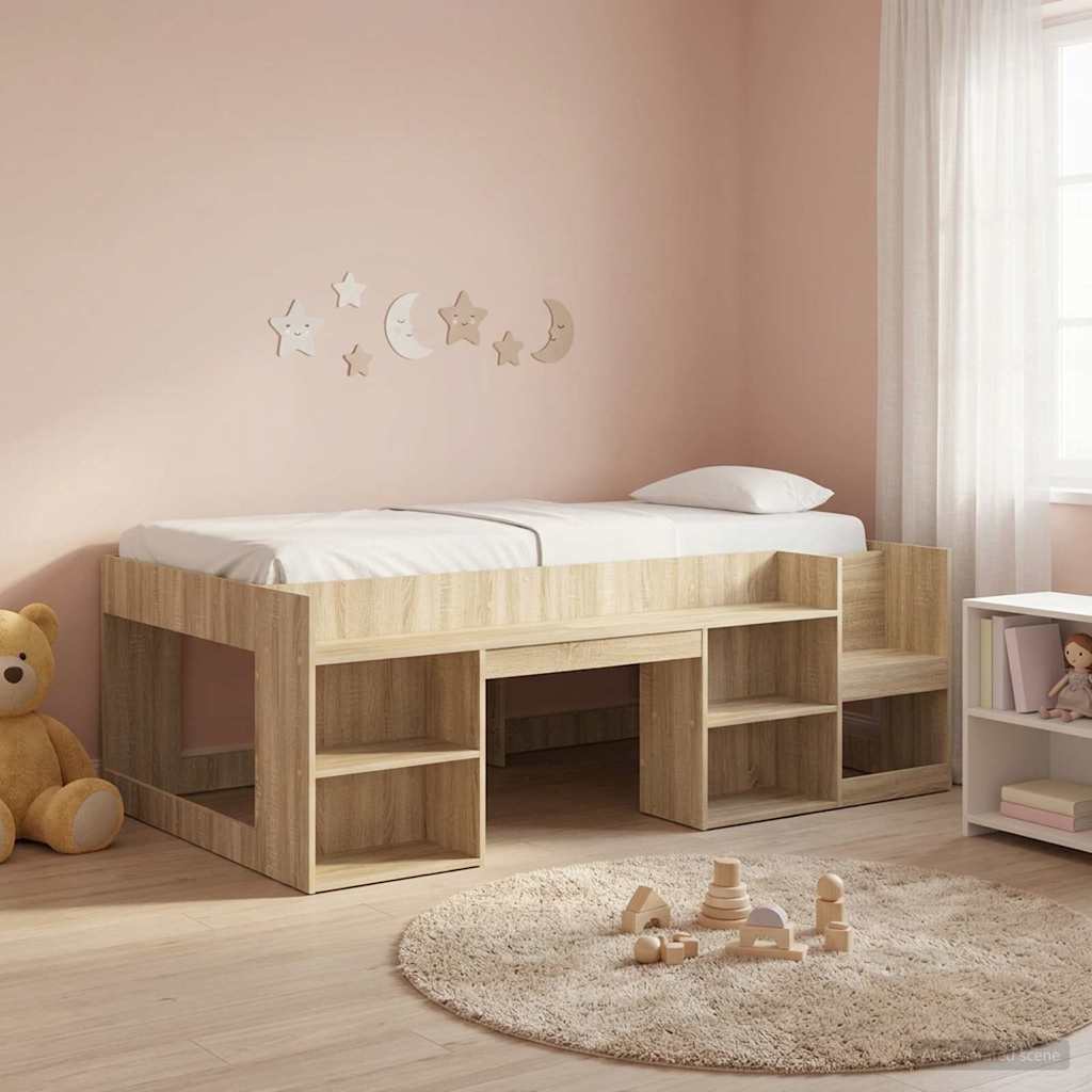 Telaio del letto con storage Rovere Sonoma 80 x 200 cm | homemem39