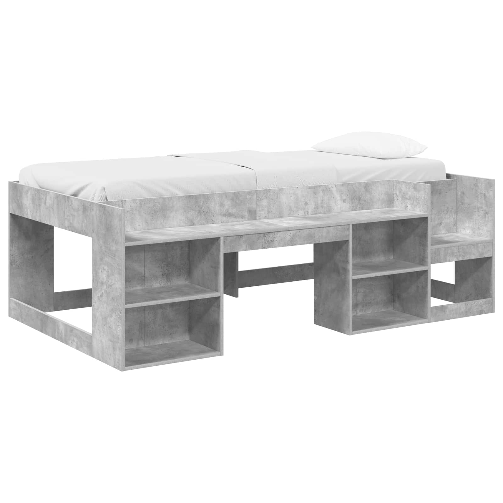 Telaio del letto con storage Grigio Cemento 80 x 200 cm | homemem39