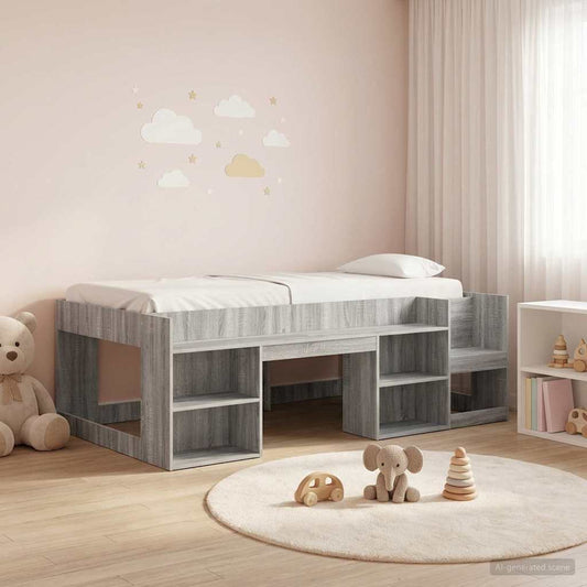 Telaio del letto con storage Sonoma grigio 80 x 200 cm | homemem39