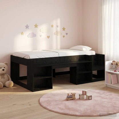 Telaio del letto con storage Rovere Nero 90 x 200 cm | homemem39