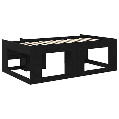 Telaio del letto con storage Rovere Nero 90 x 200 cm | homemem39