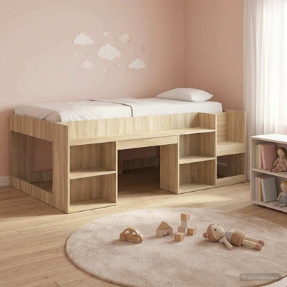 Telaio del letto con storage Rovere Sonoma 90 x 200 cm | homemem39
