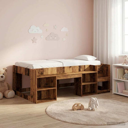 Telaio del letto con storage Legno antico 90 x 200 cm