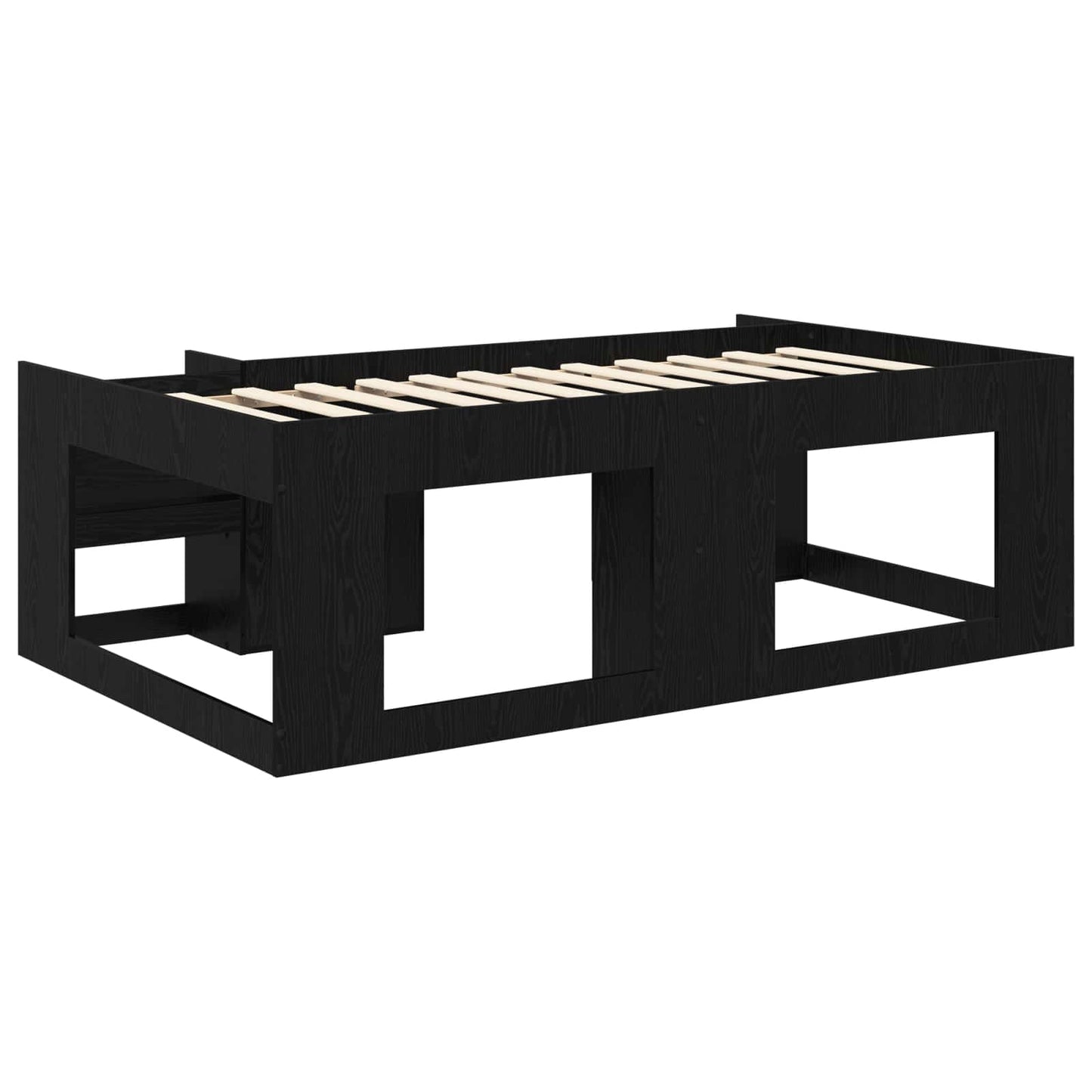 Telaio del letto con storage Rovere Nero 98.5 x 200 cm | homemem39