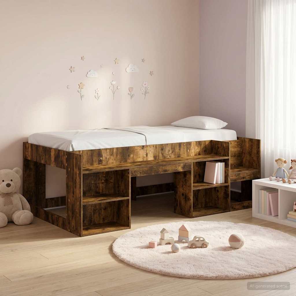 Telaio del letto con storage Rovere Fumo 98.5 x 200 cm | homemem39