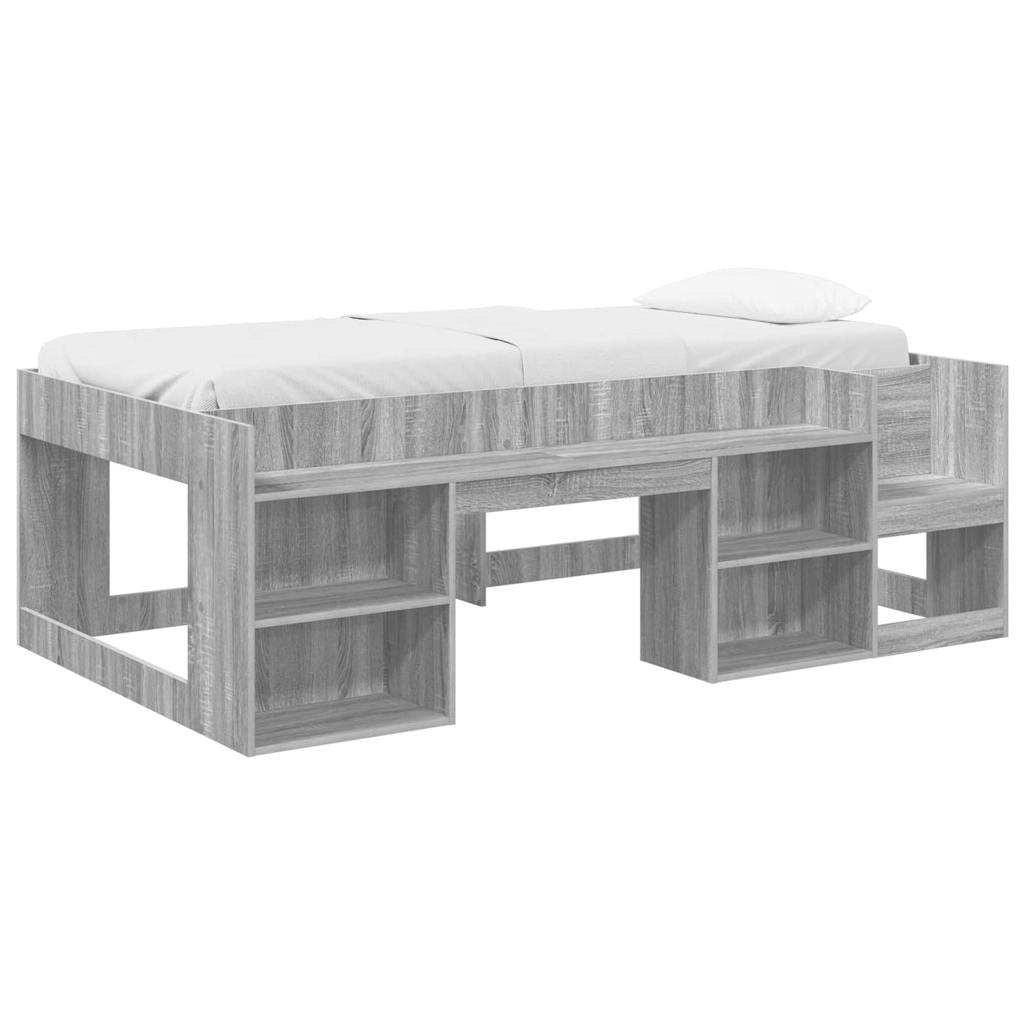 Telaio del letto con storage Sonoma grigio 98.5 x 200 cm | homemem39