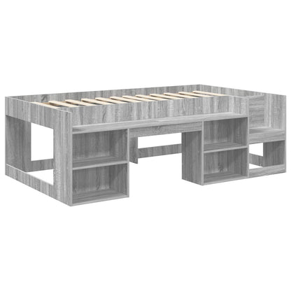 Telaio del letto con storage Sonoma grigio 98.5 x 200 cm | homemem39