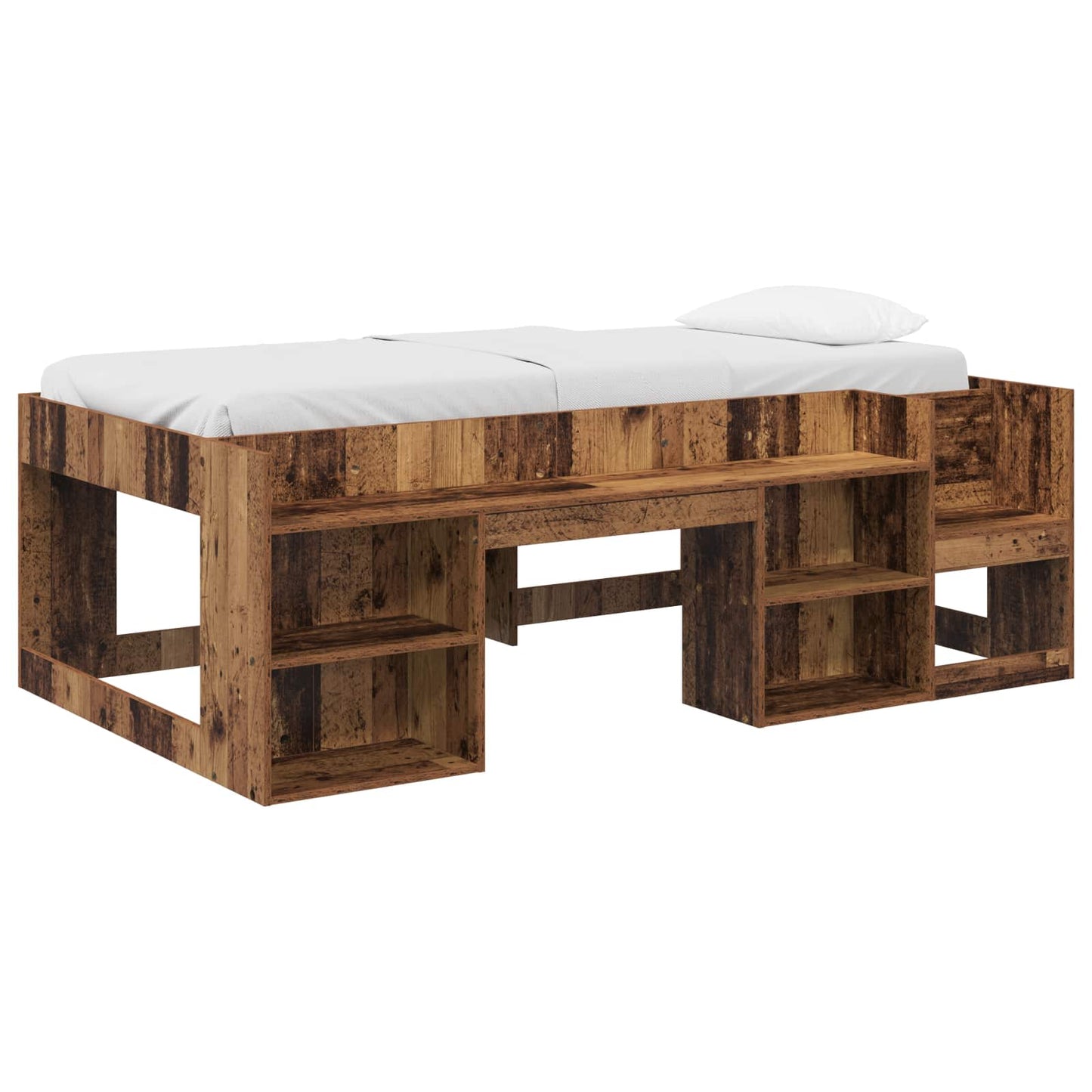 Telaio del letto con storage Legno antico 98.5 x 200 cm | homemem39