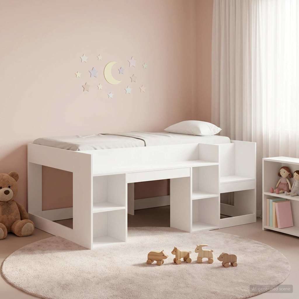 Telaio del letto con storage Bianco 80 x 160 cm | homemem39