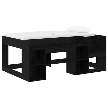 Telaio del letto con storage Rovere Nero 80 x 160 cm | homemem39