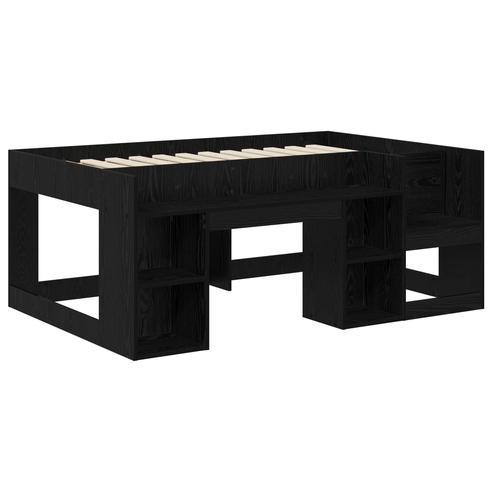 Telaio del letto con storage Rovere Nero 80 x 160 cm | homemem39