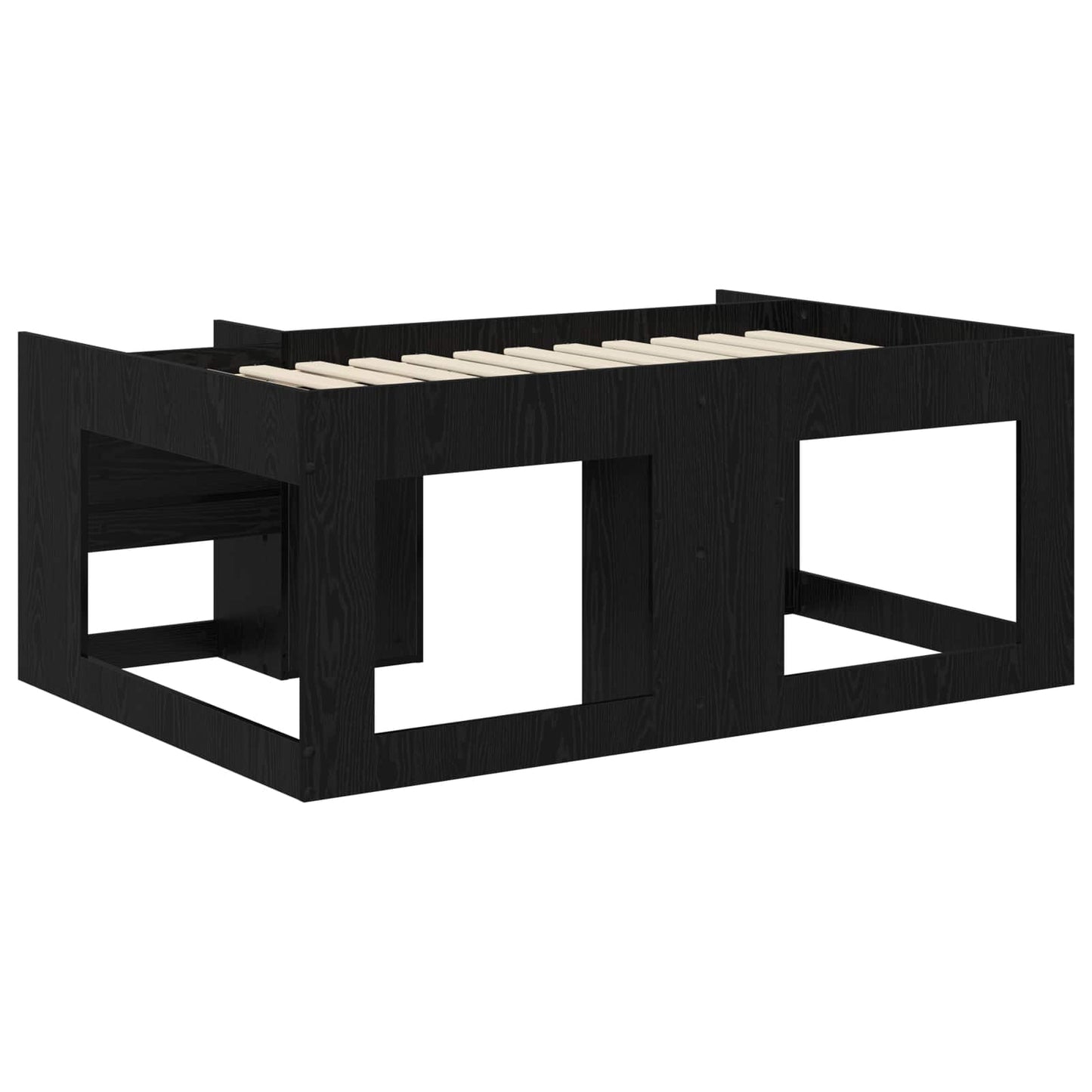 Telaio del letto con storage Rovere Nero 80 x 160 cm | homemem39