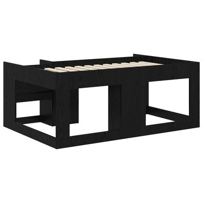 Telaio del letto con storage Rovere Nero 80 x 160 cm | homemem39