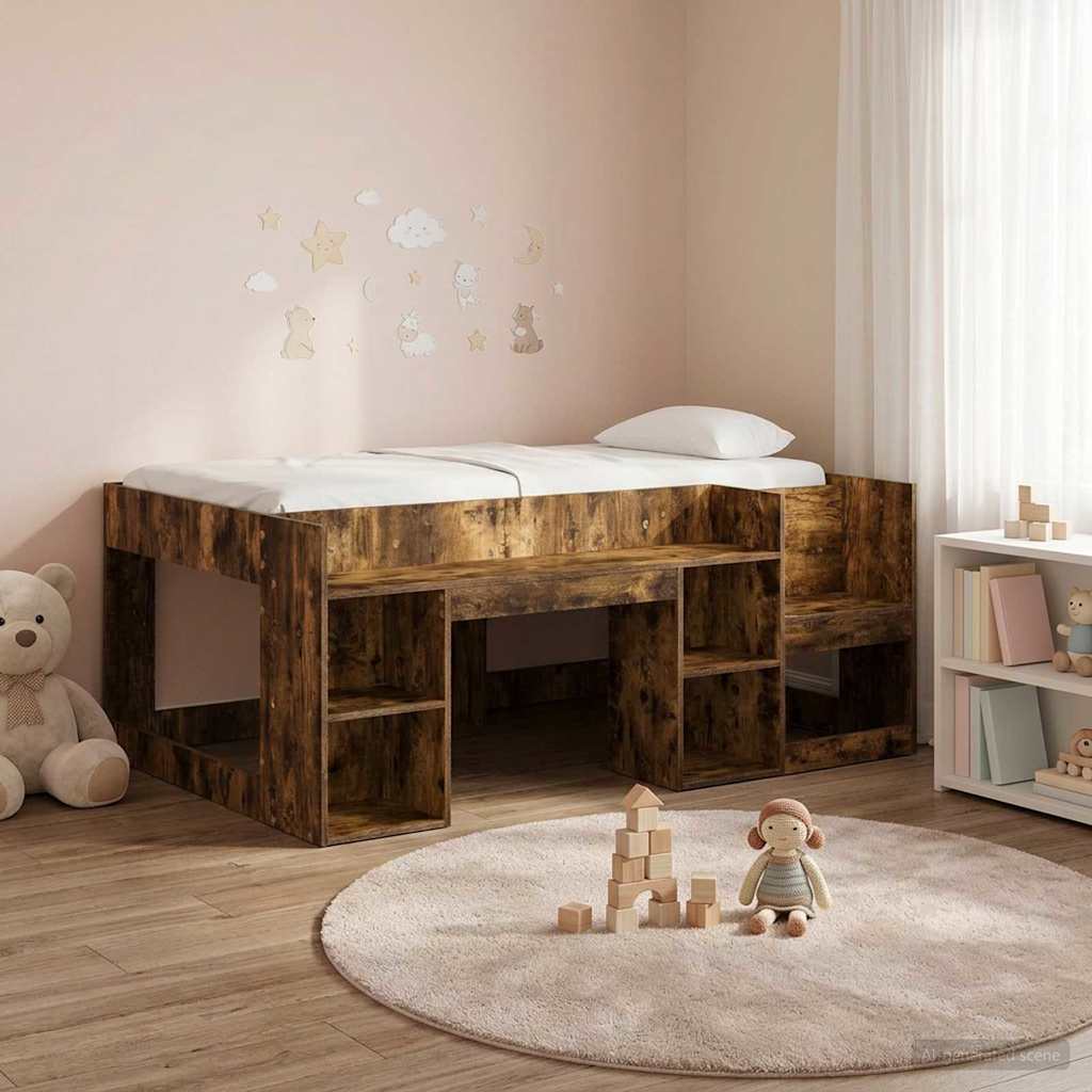 Telaio del letto con storage Rovere Fumo 80 x 160 cm | homemem39