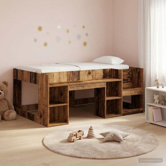 Telaio del letto con storage Legno antico 80 x 160 cm | homemem39