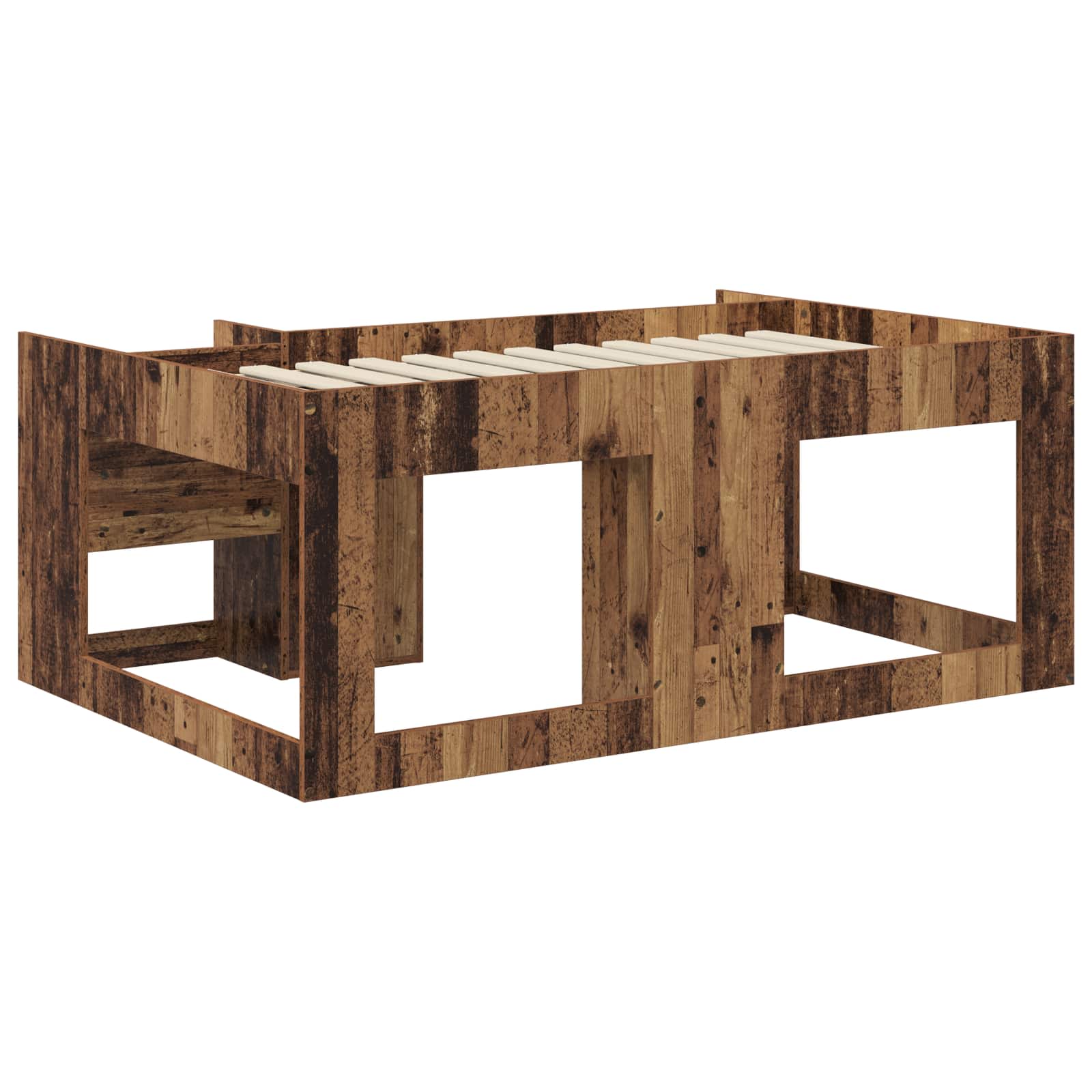 Telaio del letto con storage Legno antico 80 x 160 cm | homemem39