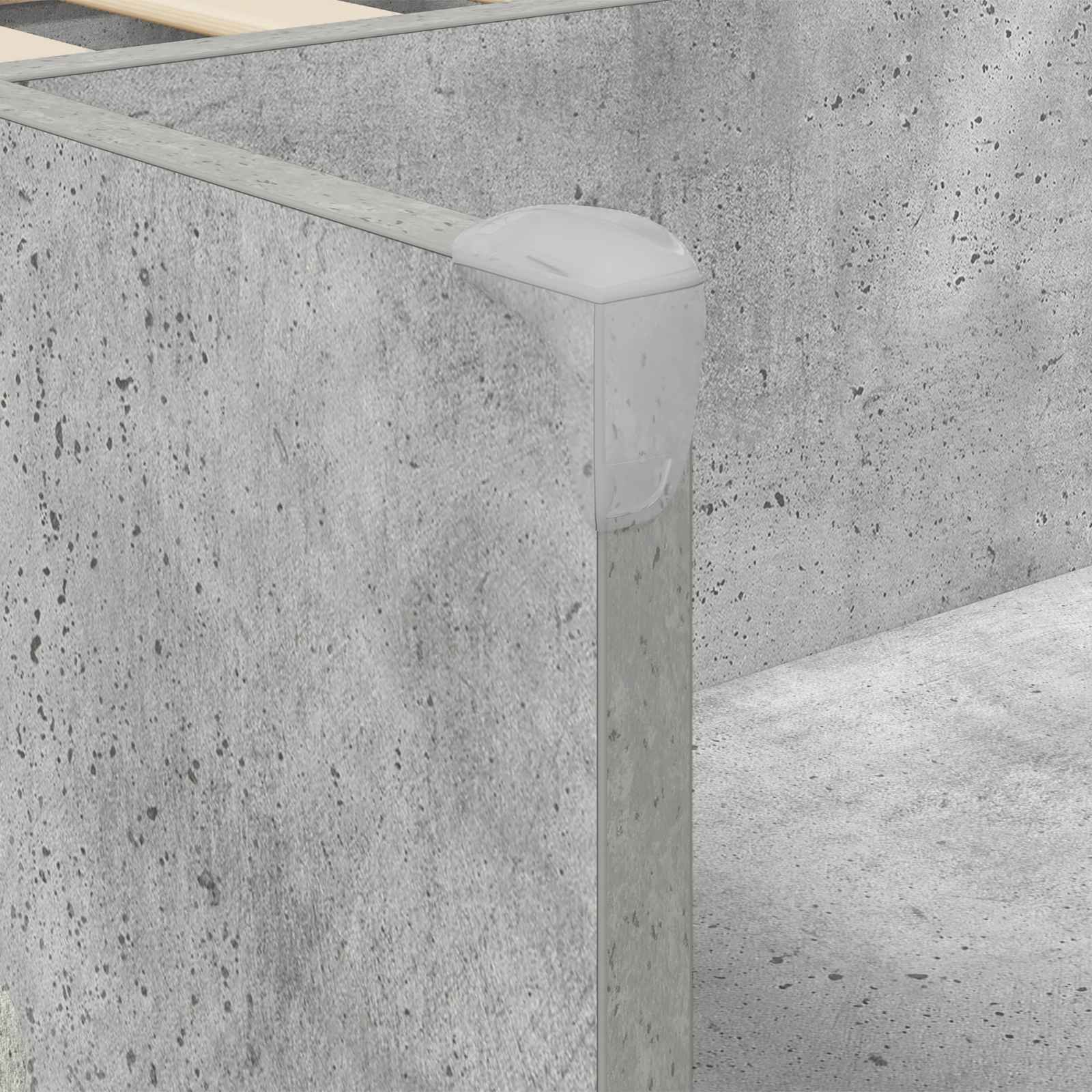 Telaio del letto con storage Grigio Cemento 90 x 190 cm | homemem39