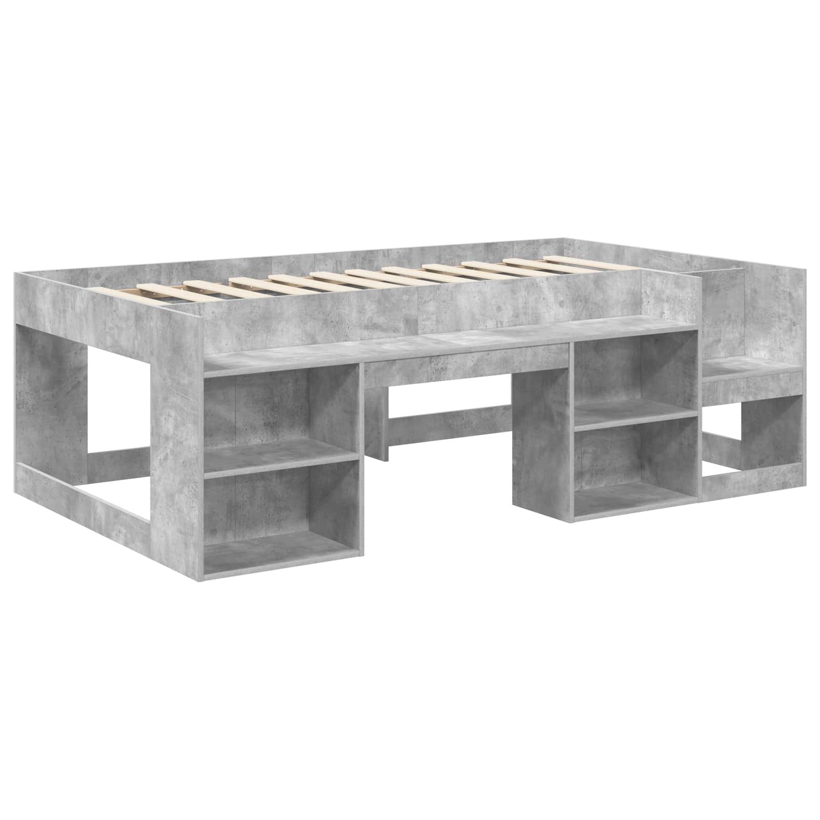 Telaio del letto con storage Grigio Cemento 90 x 190 cm | homemem39