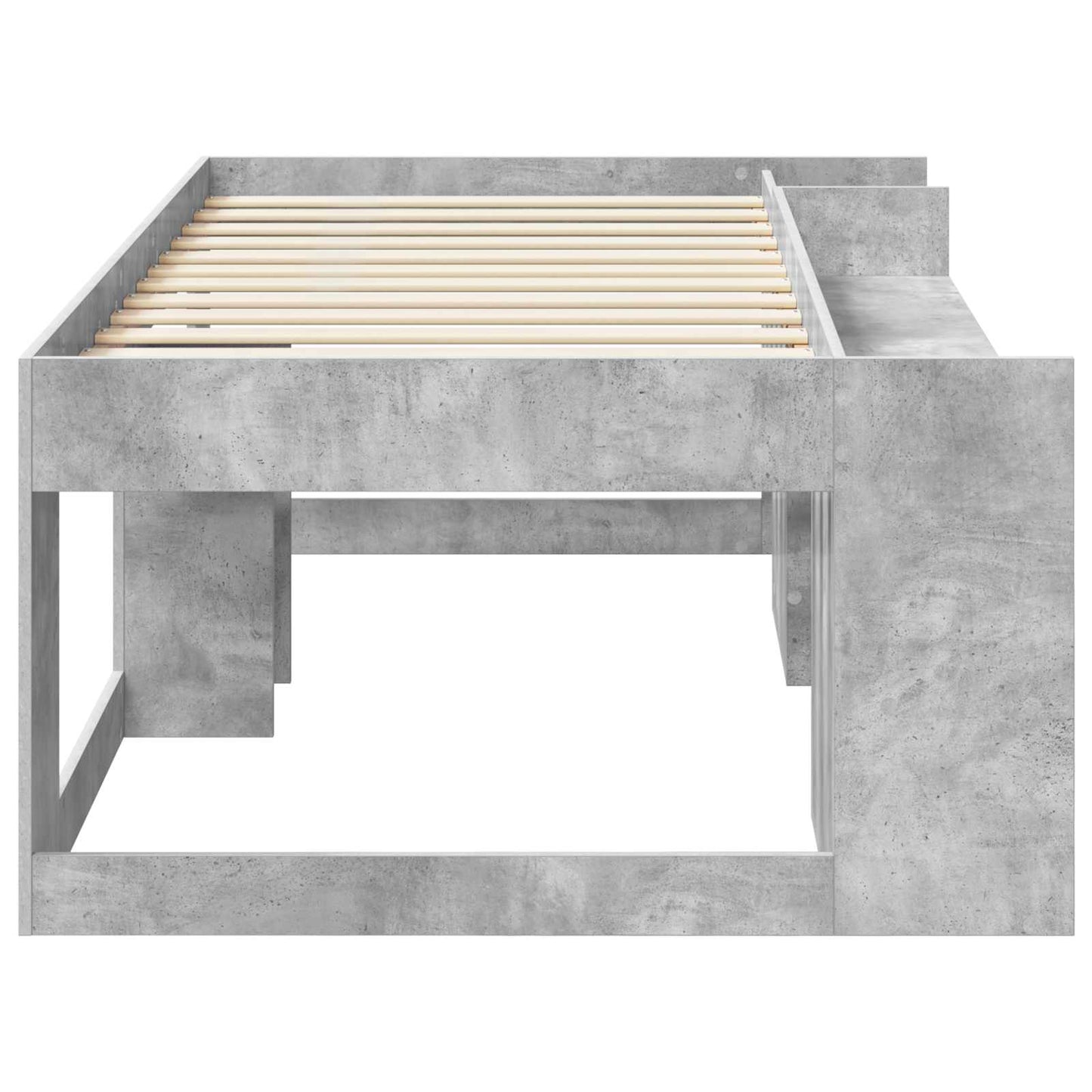 Telaio del letto con storage Grigio Cemento 90 x 190 cm | homemem39